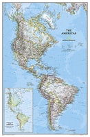 The Americas - Noord & Zuid Amerika, politiek, 60 x 94 cm